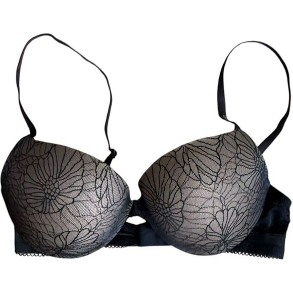 Calvin Klein Icon Perfect Padded Underwire Push Up Bra Lace Overlay. 34C. - Picture 2 of 6